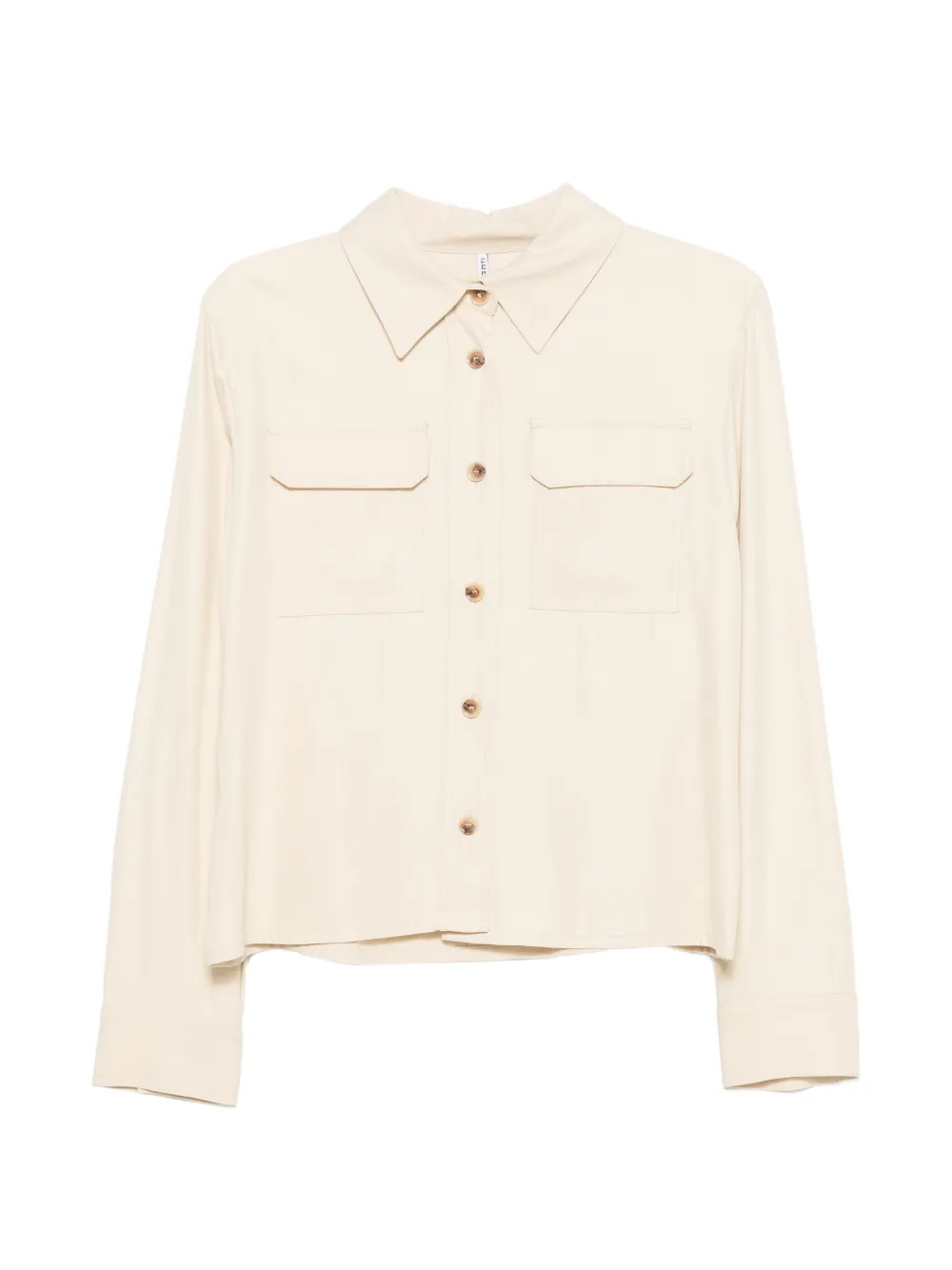Liviana Conti button-fastening chest-pocket shirt - Nude