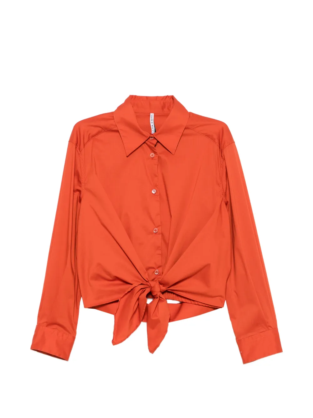 Liviana Conti front-tie cropped shirt - Orange