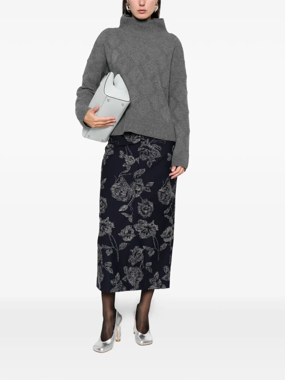 Liviana Conti Marta High-neck Sweater In Gray