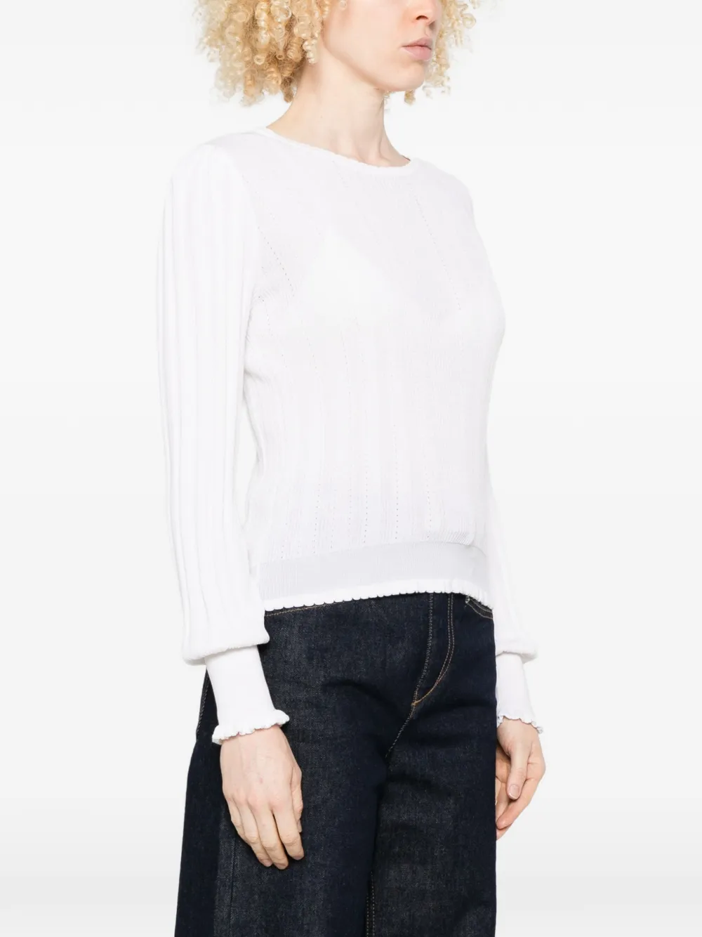 Missoni Geribbelde gewelfde trui Wit