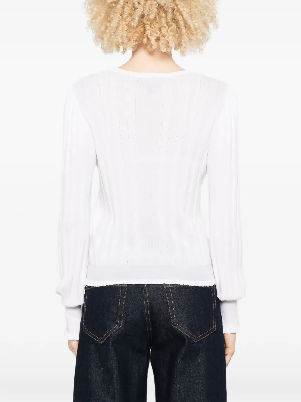 Missoni Geribbelde gewelfde trui Wit