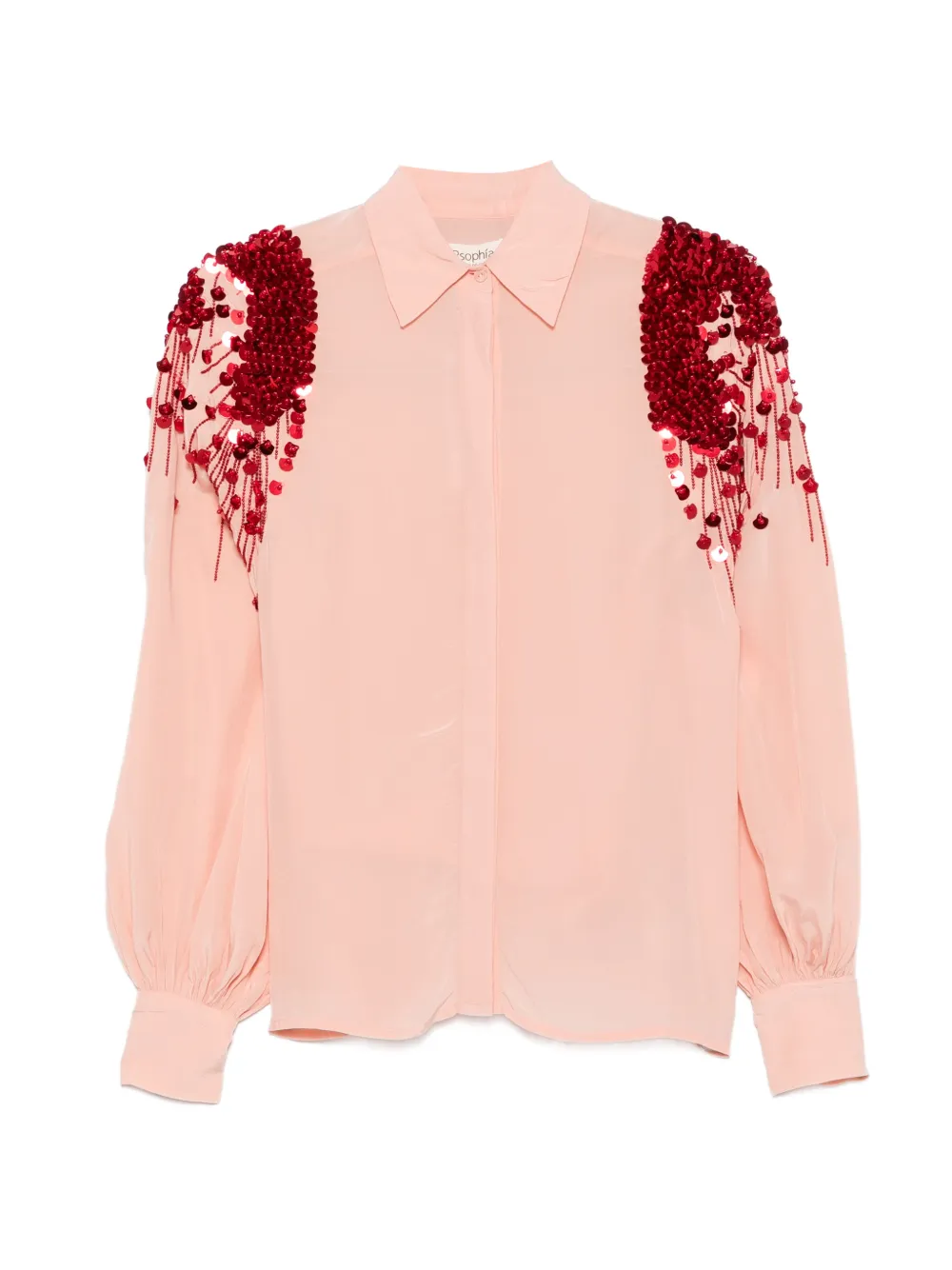 PSOPHIA sequin-embellished bead-fringe shirt - Rosa