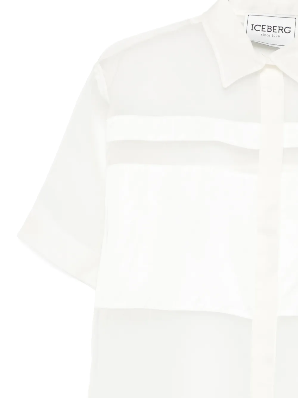  Iceberg Camisa Con Panel Translúcido - Blanco 