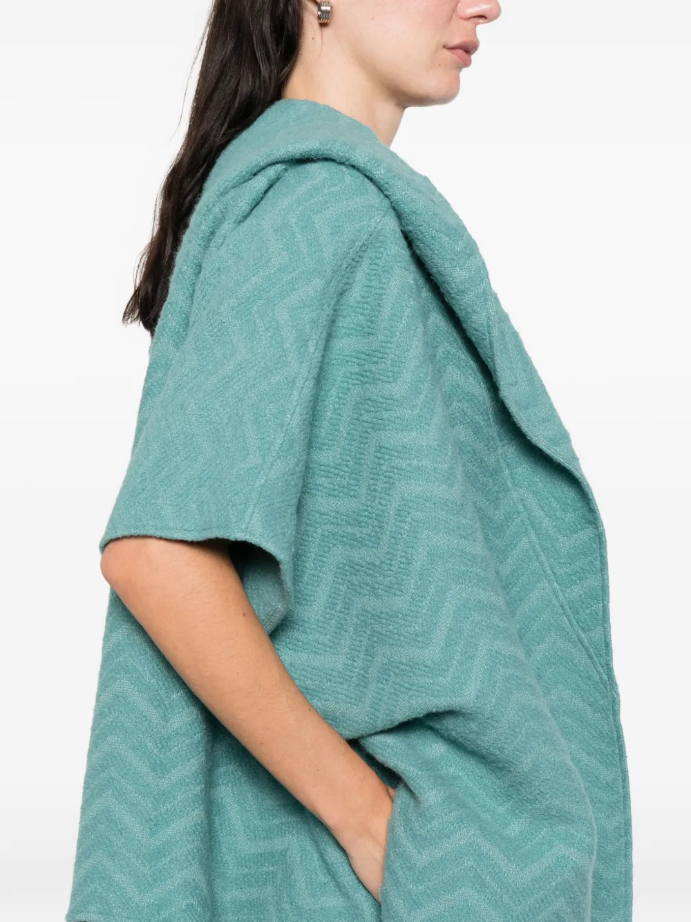 Missoni Hooded Cape In Green