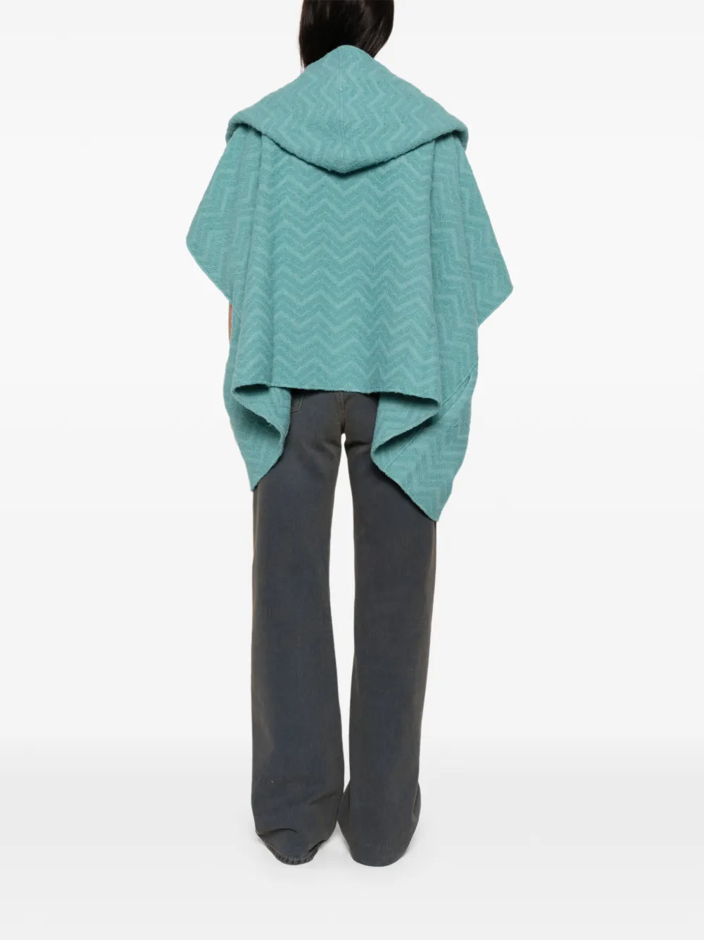 Missoni Hooded Cape In Green
