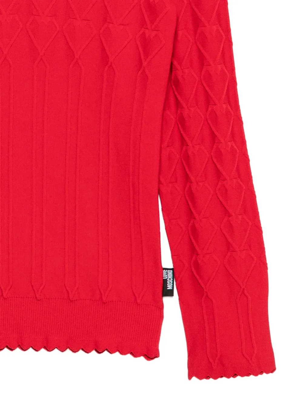 Love Moschino Trui met gewelfde afwerking Rood