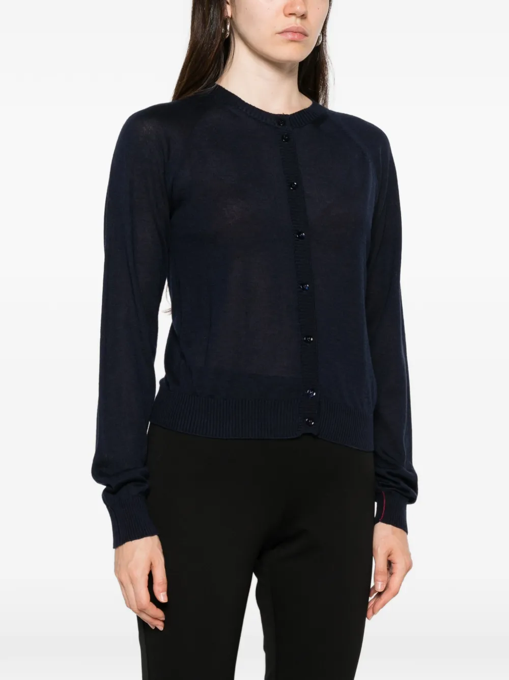 Liviana Conti Fijngebreid vest Blauw