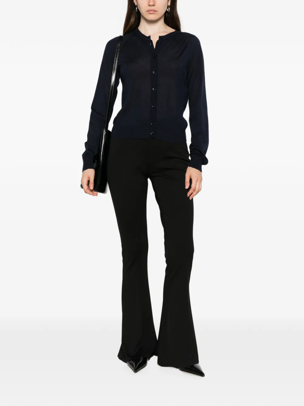 Liviana Conti Fijngebreid vest Blauw