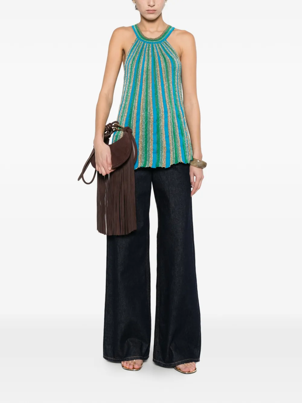  Circus Hotel Striped Top - Blue 
