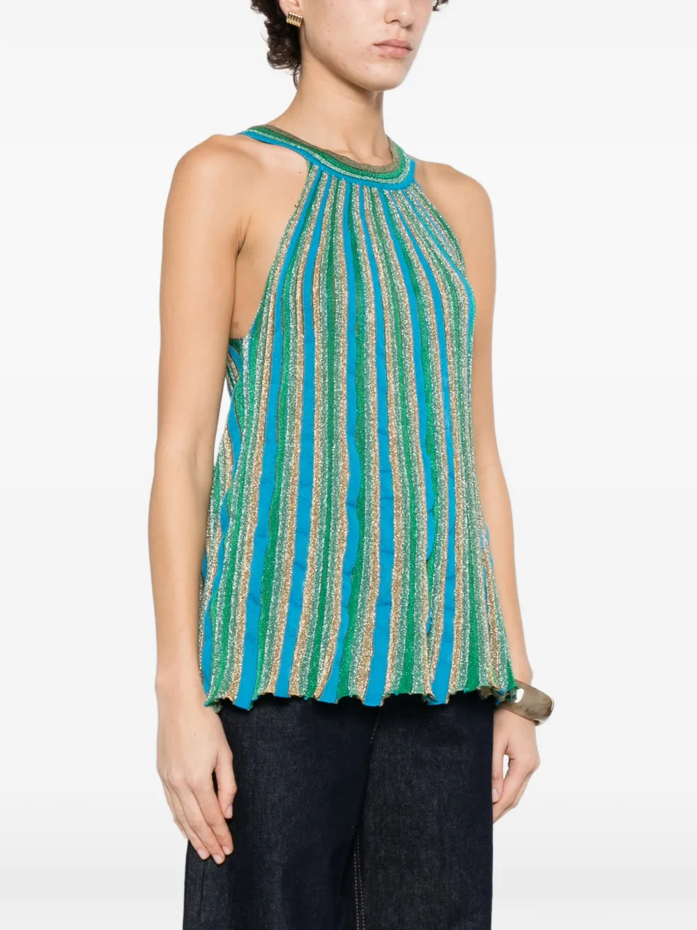 Circus Hotel Striped Top - Blue 