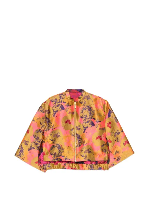 PSOPHIA floral-jacquard wide-sleeve jacket