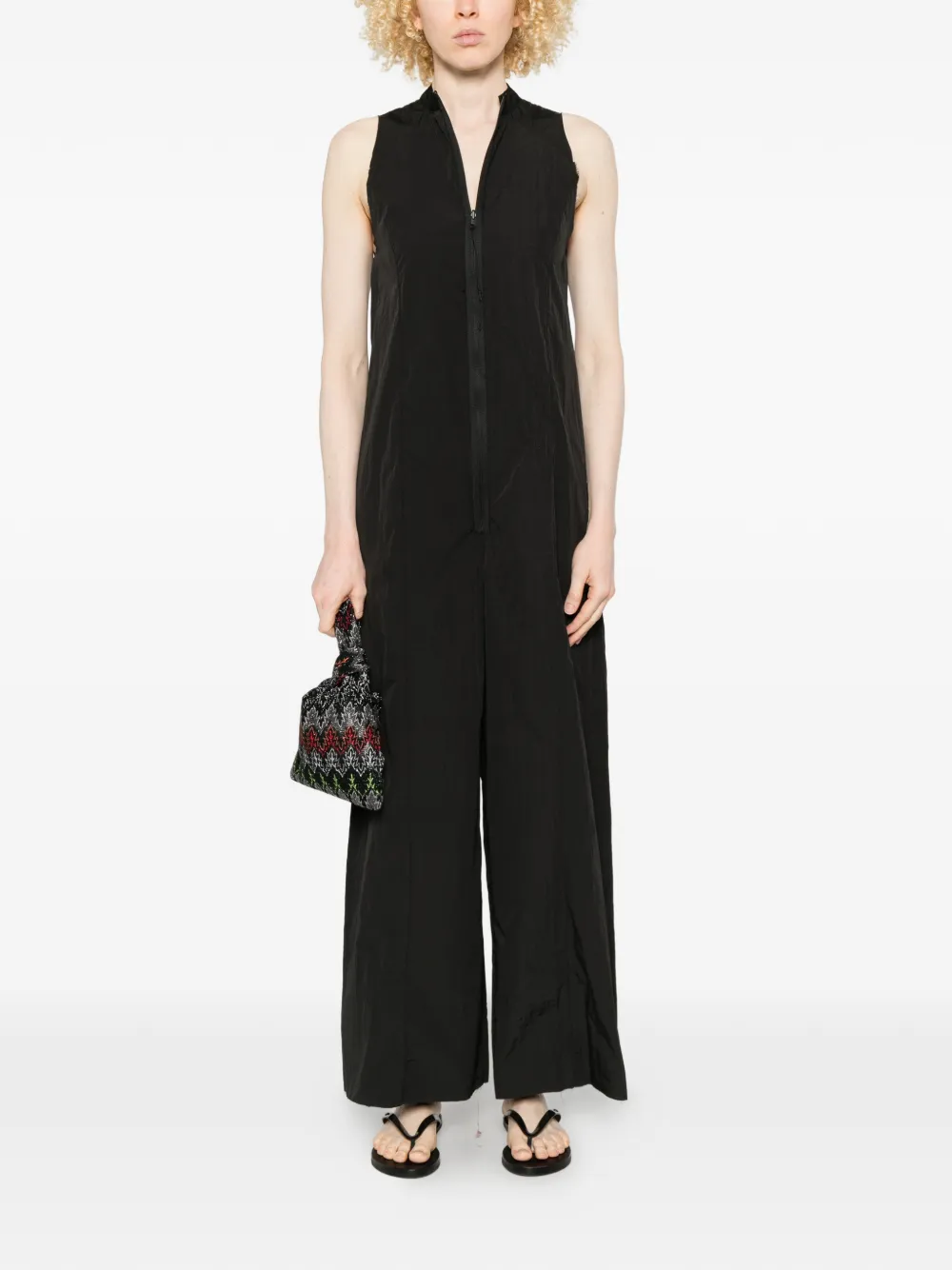 Osklen 지퍼 와이드 점프수트 In Black
