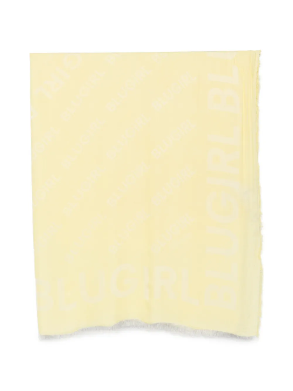 Blugirl logo-print frayed scarf - Gelb