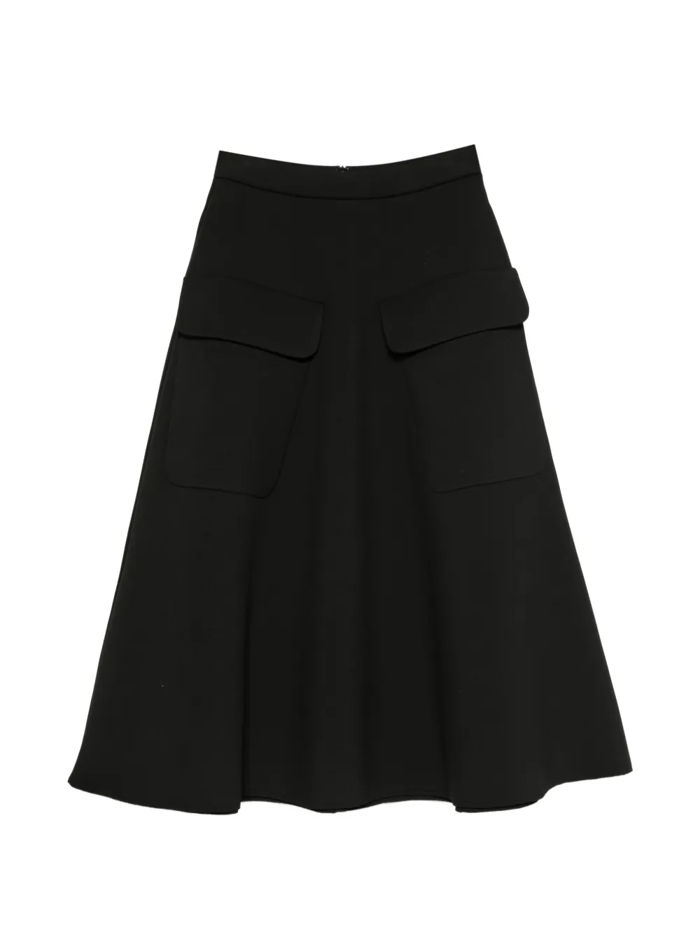 PSOPHIA flap-pocket A-line midi skirt - Nero