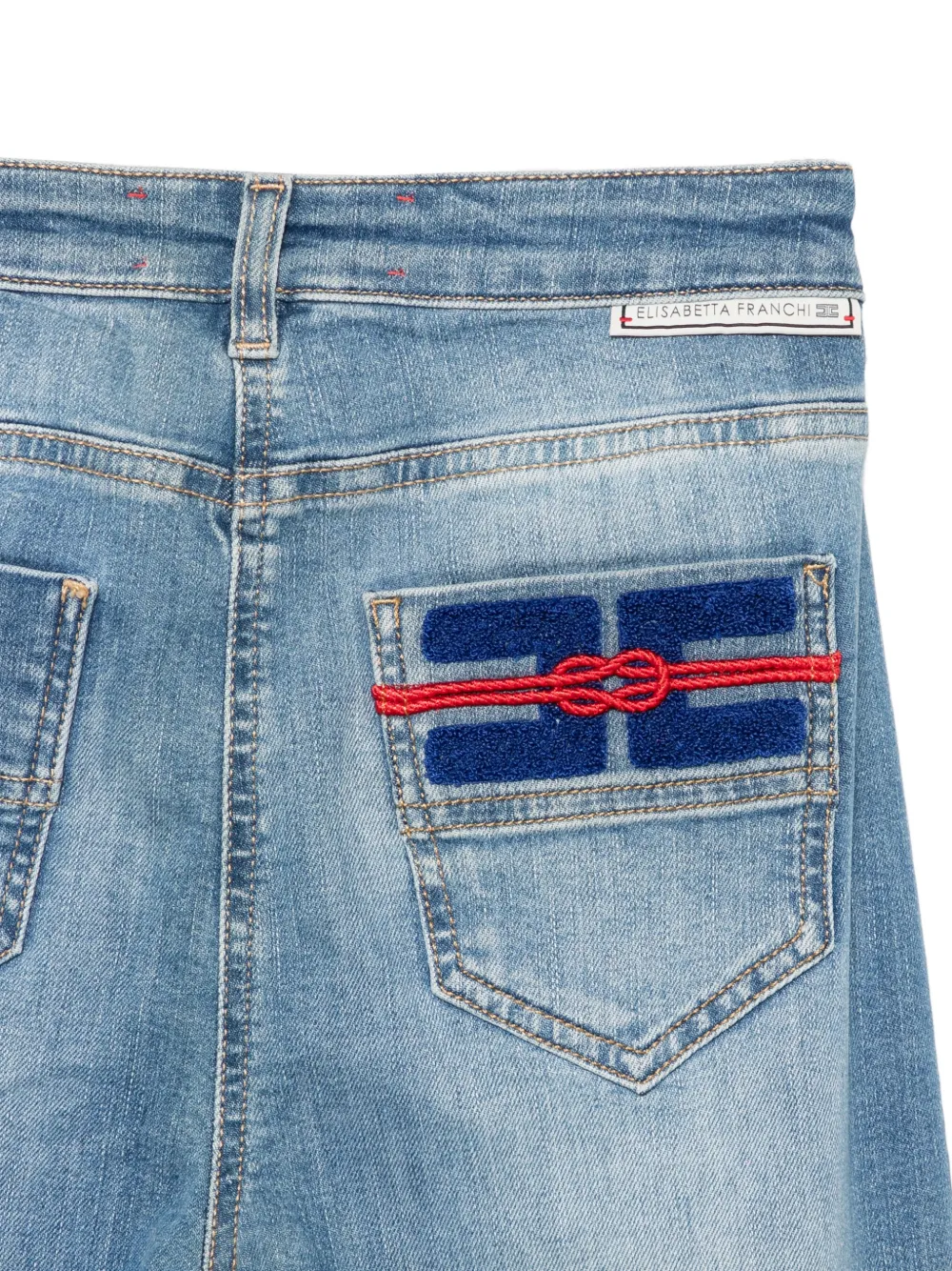 Elisabetta Franchi Jeans met vervaagd effect Blauw