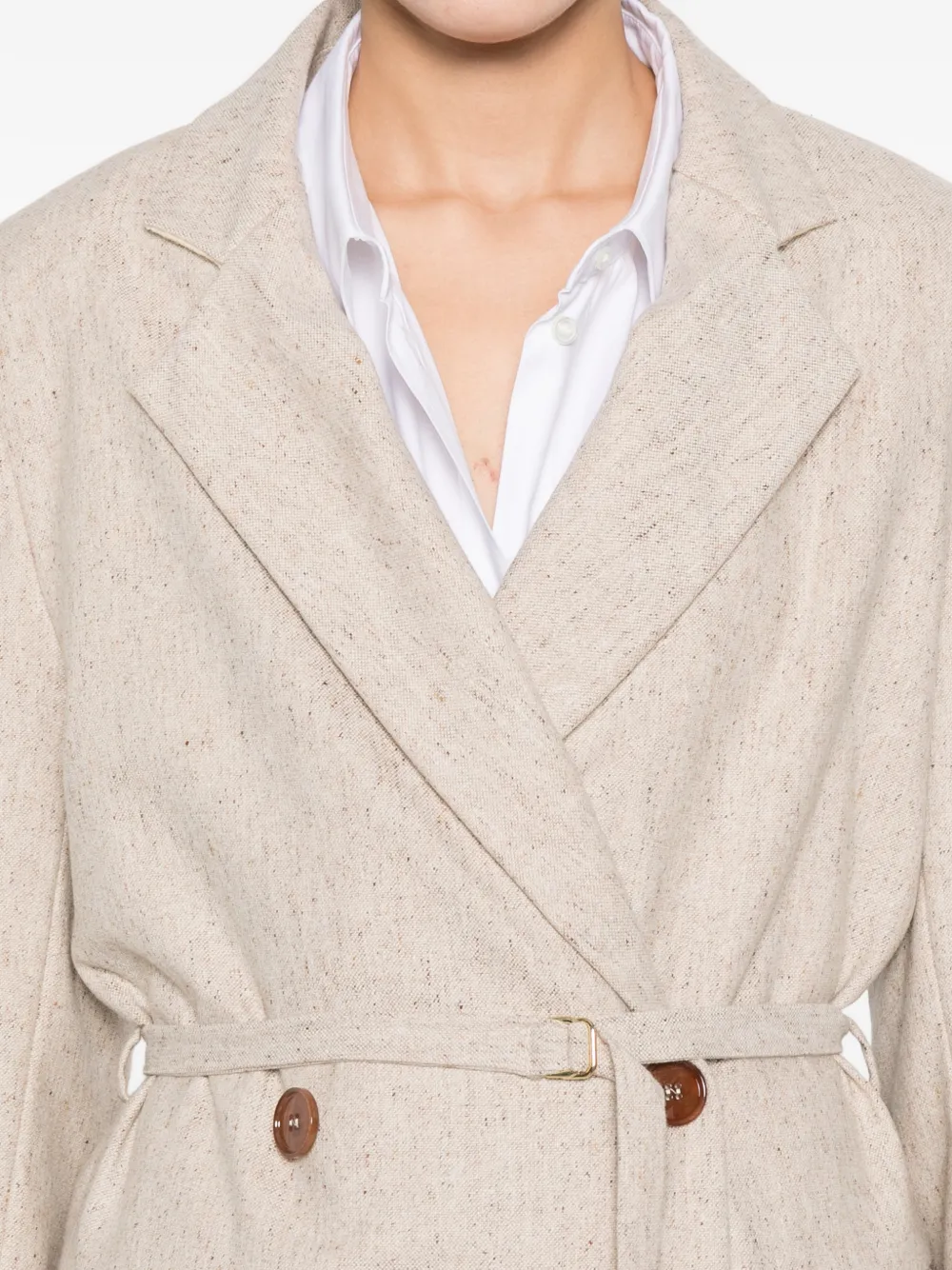 Erika Cavallini Blazer met dubbele rij knopen Beige