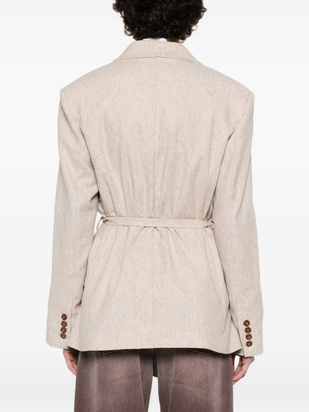 Erika Cavallini Blazer met dubbele rij knopen Beige