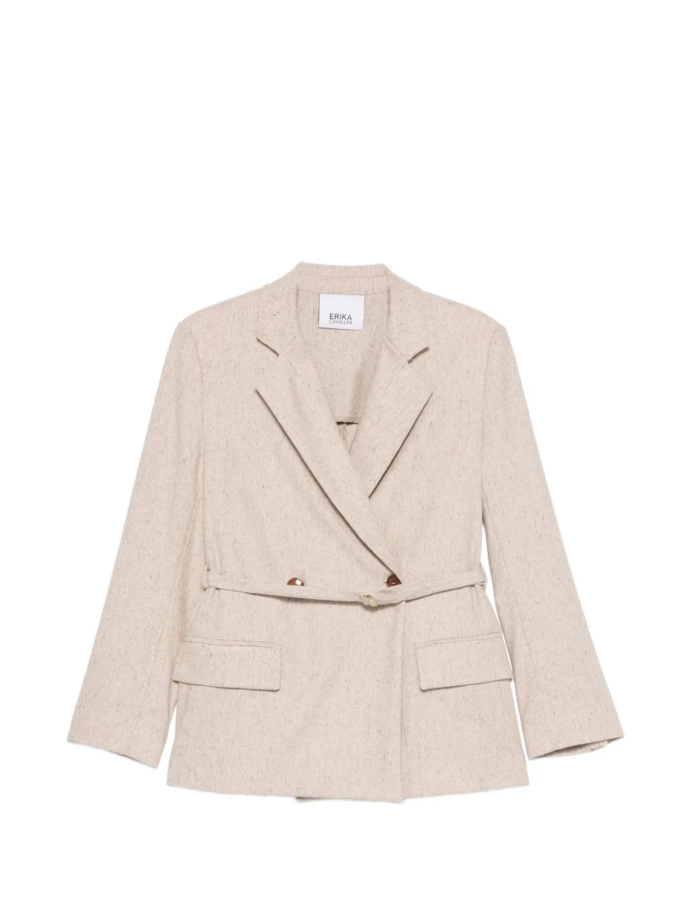 Erika Cavallini belted double-breasted blazer - Toni neutri
