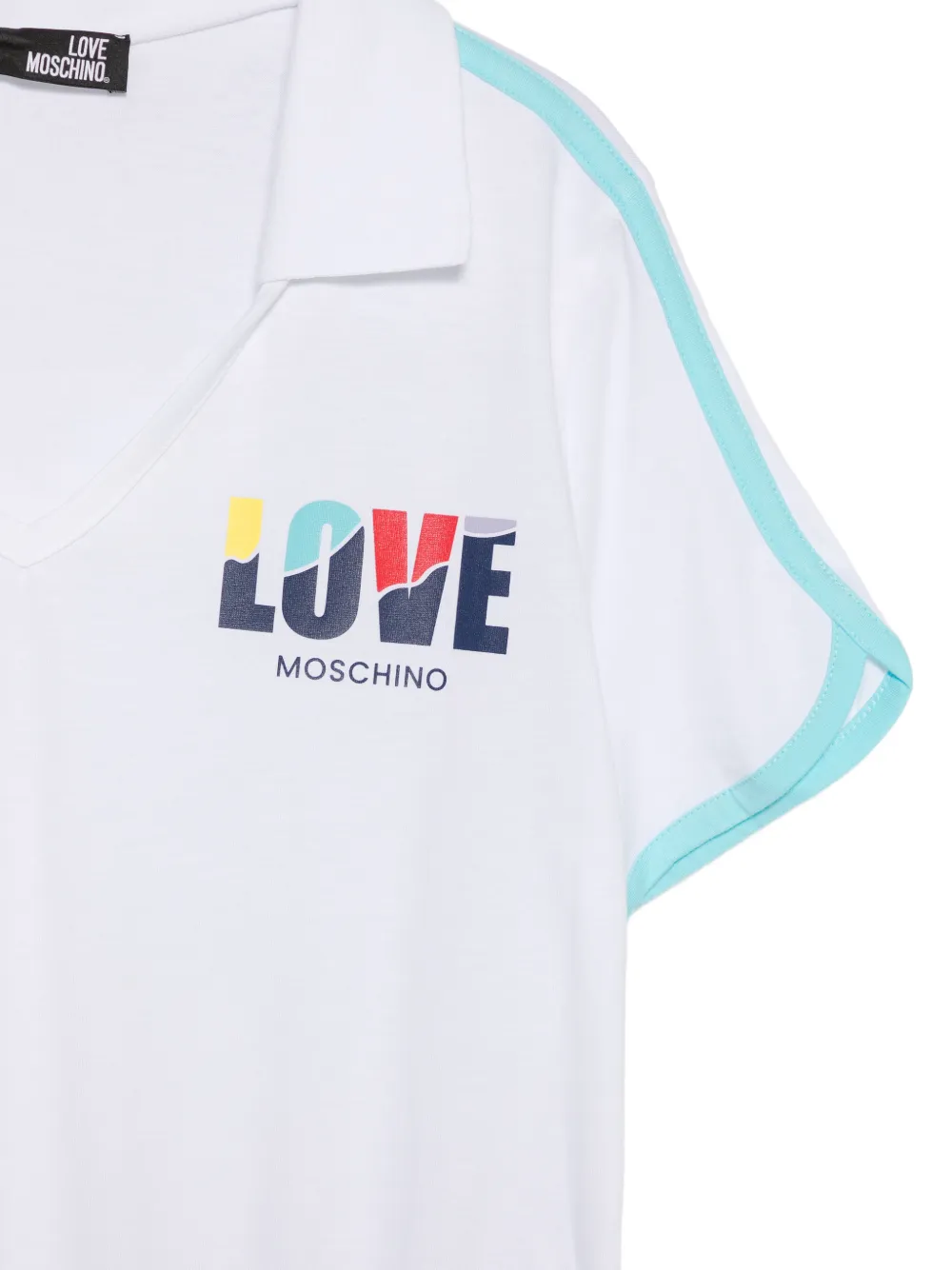 Love Moschino logo-print drawstring-hem polo shirt Wit