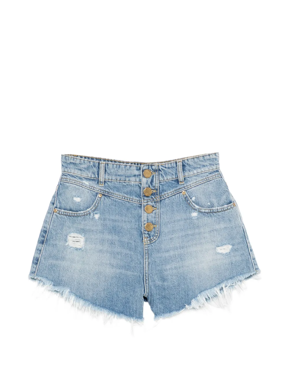 PINKO distressed frayed shorts - Blu