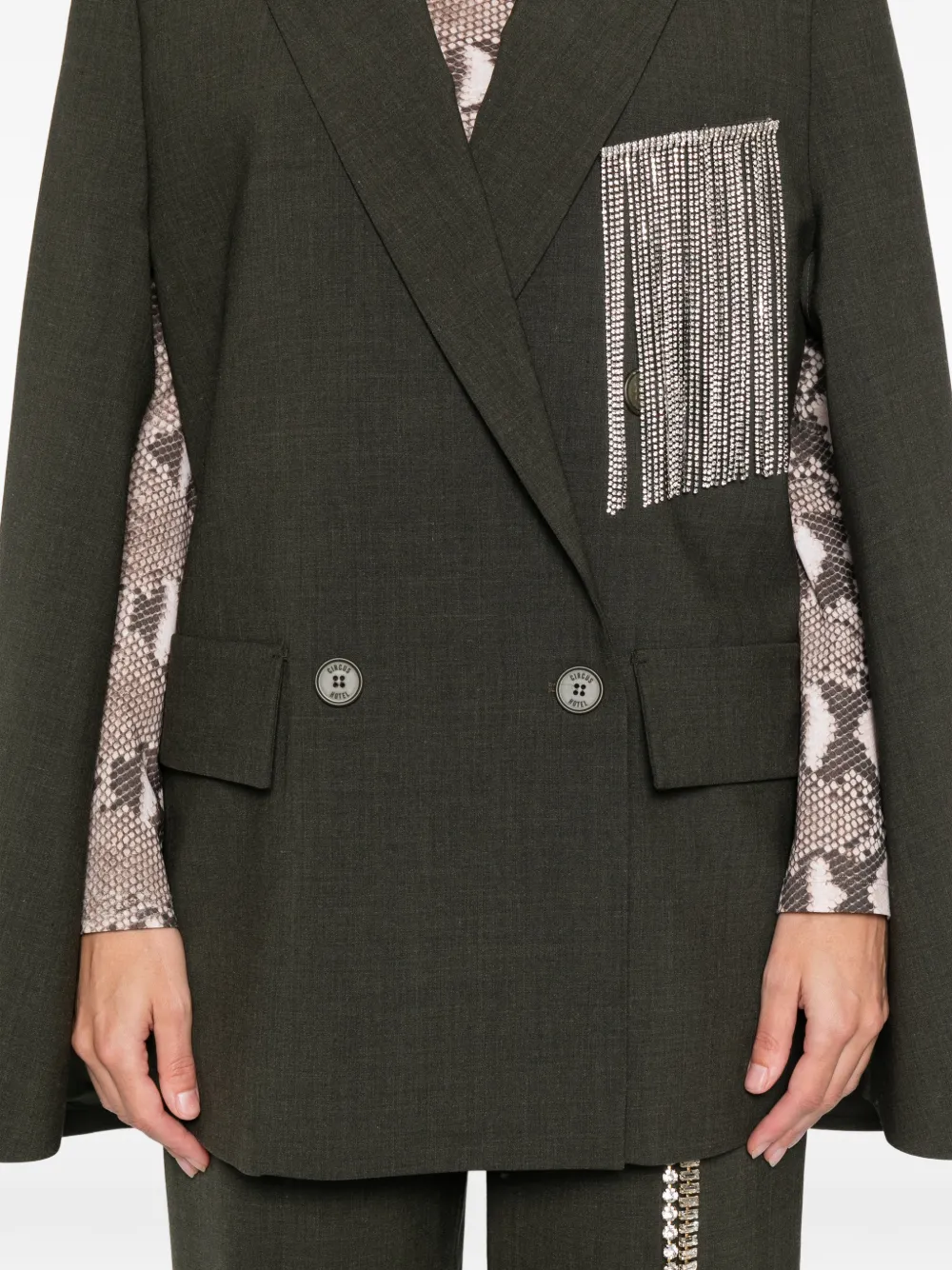 FRINGE DOUBLE-BREASTED COAT