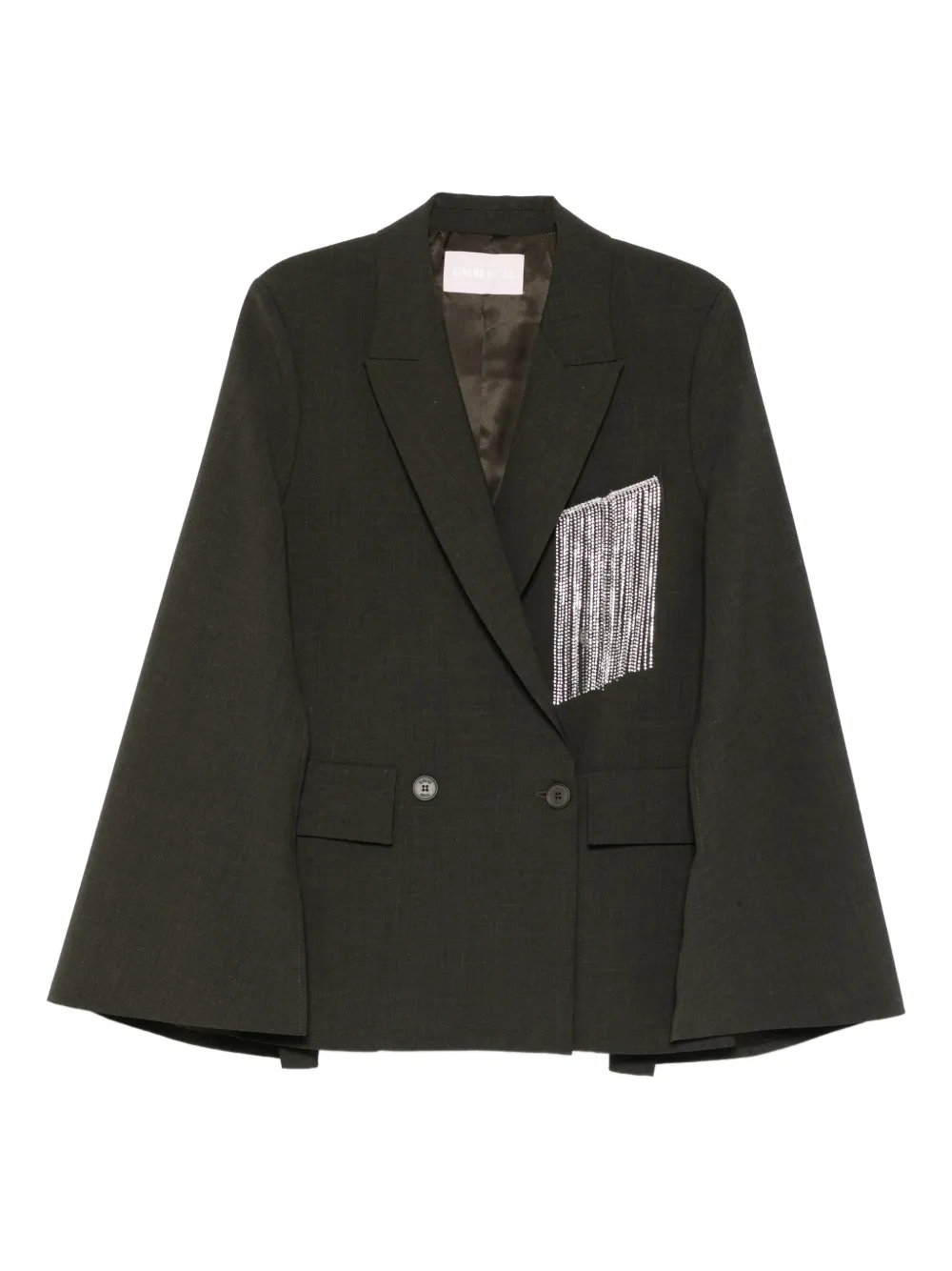 Circus Hotel fringe double-breasted coat - Grün