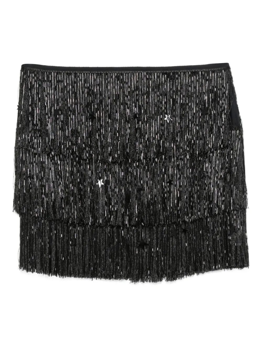 VENUJA fringed sequin mini skirt | Black | Image 1