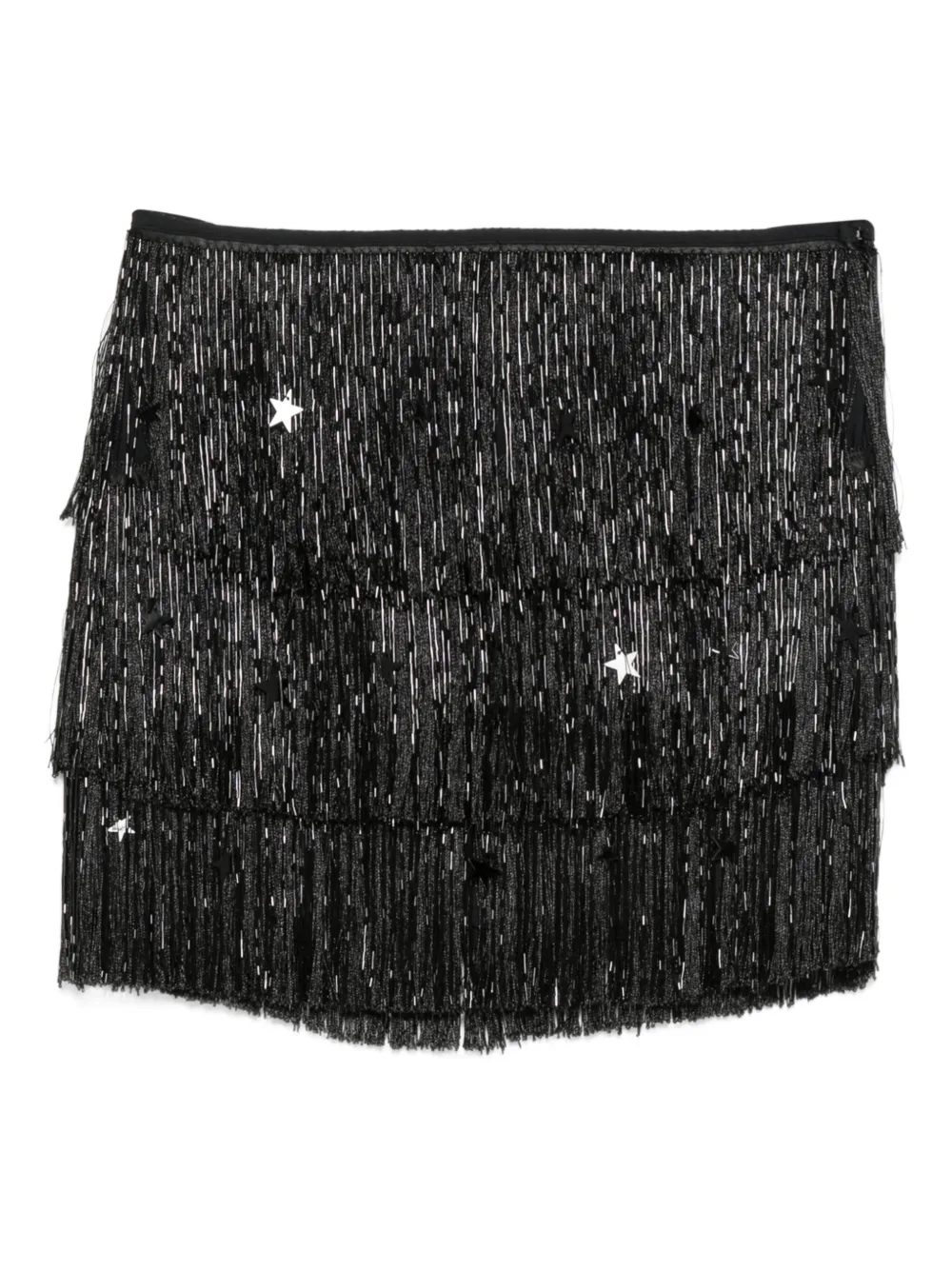 VENUJA fringed sequin mini skirt - Zwart