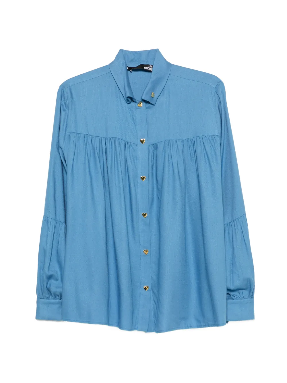 Love Moschino heart-button shirt - Blu