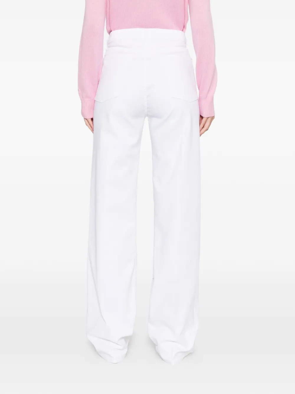 Liviana Conti Button-up Denim Trousers In White