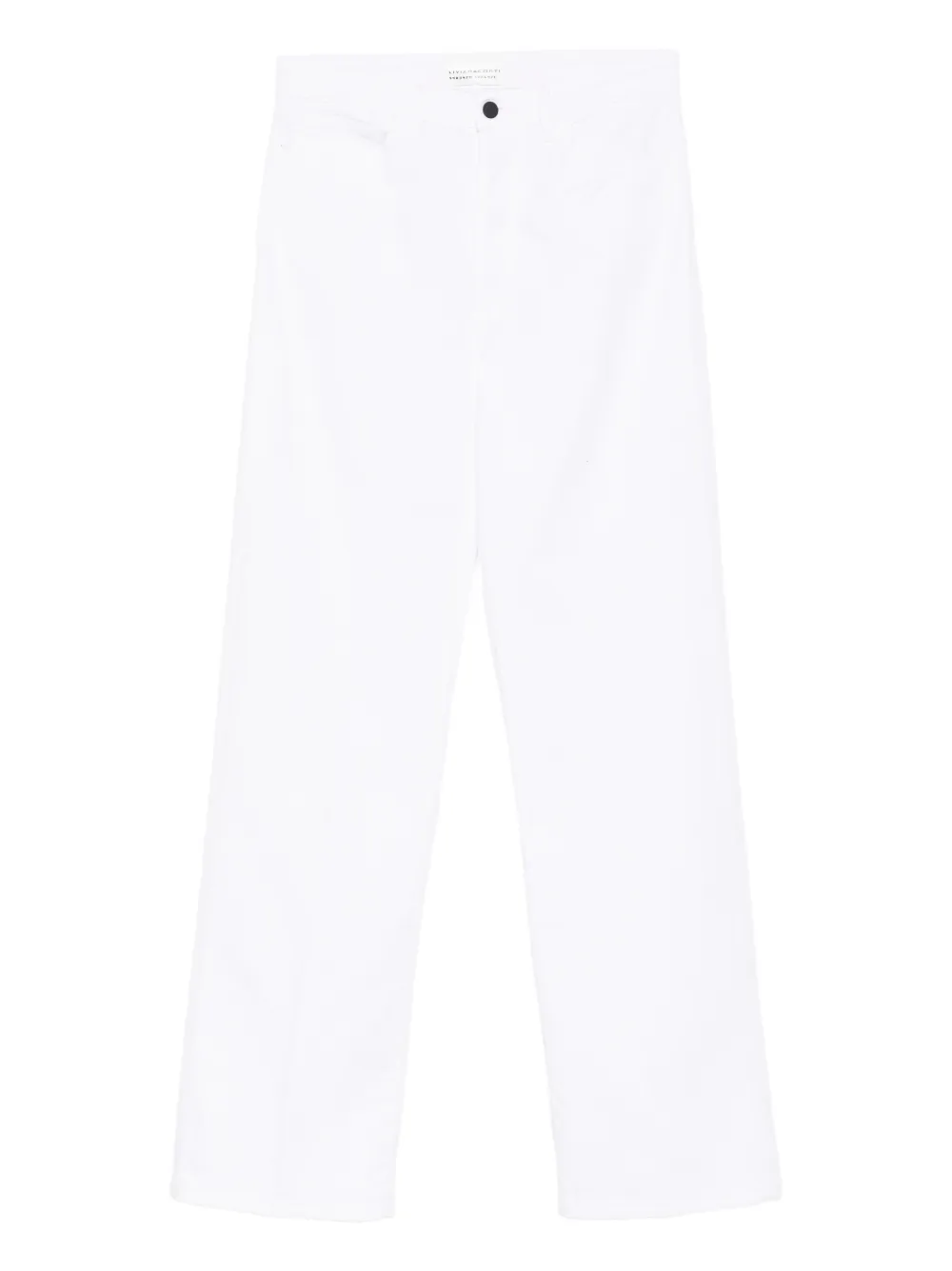 Liviana Conti Button-up Denim Trousers In White
