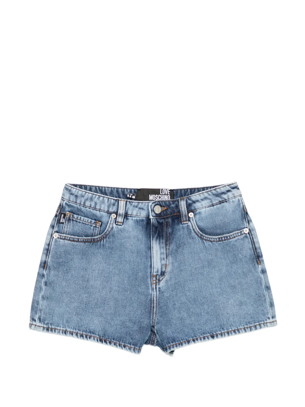 Love Moschino heart-patch denim shorts - Blue