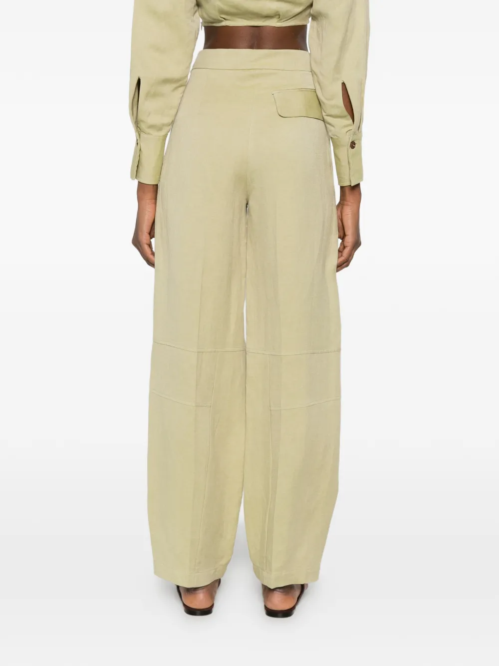 Erika Cavallini Broek met knoopdetail Groen