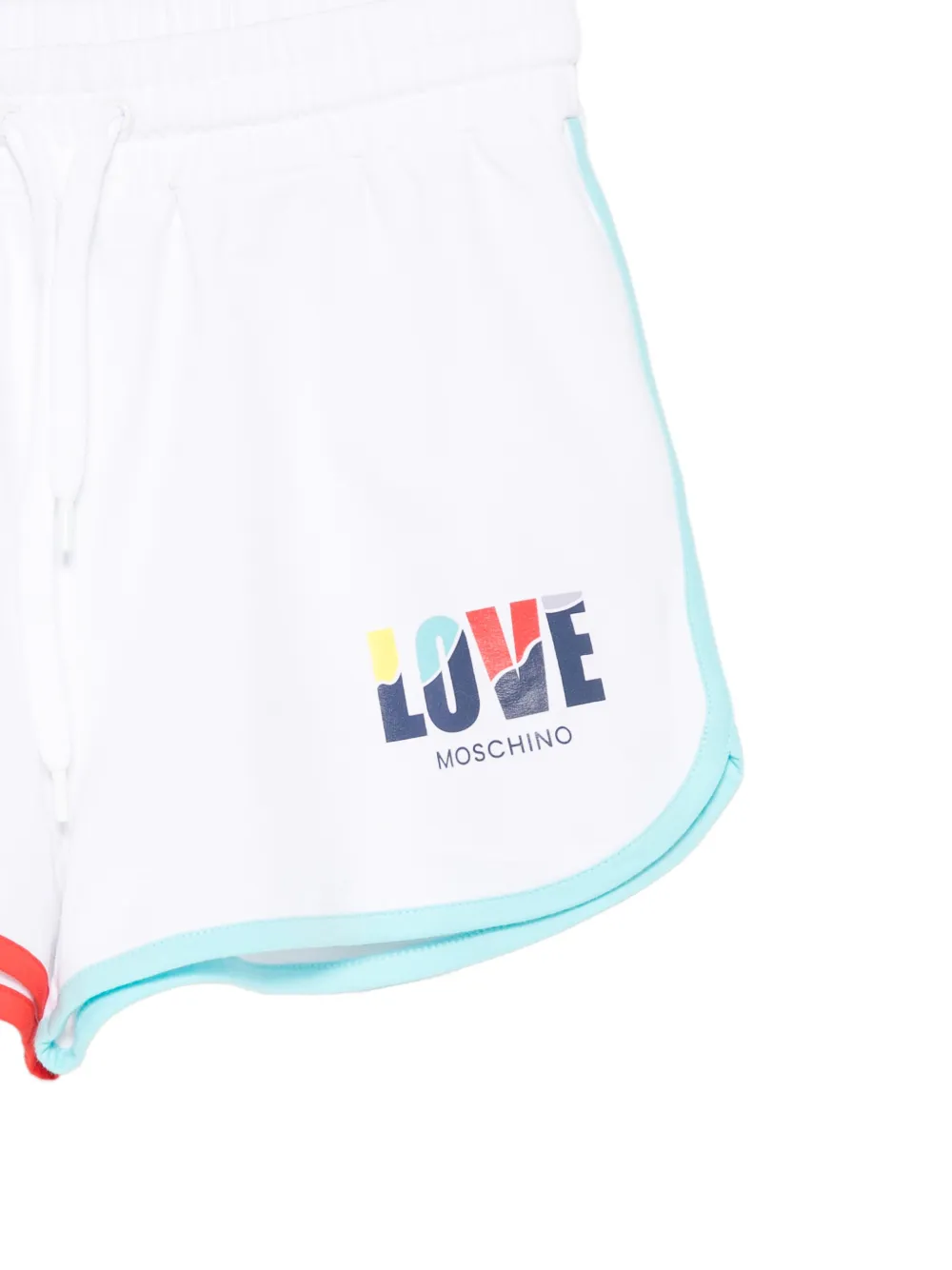 Love Moschino Shorts met contrasterende afwerking en logoprint Wit