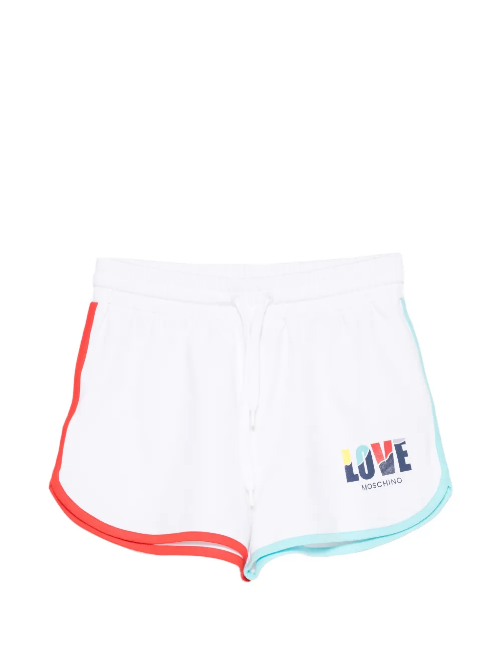 Love Moschino logo-print contrast-trim shorts - White