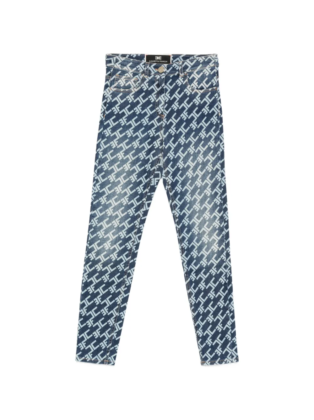 Elisabetta Franchi logo-print jeans - Blu