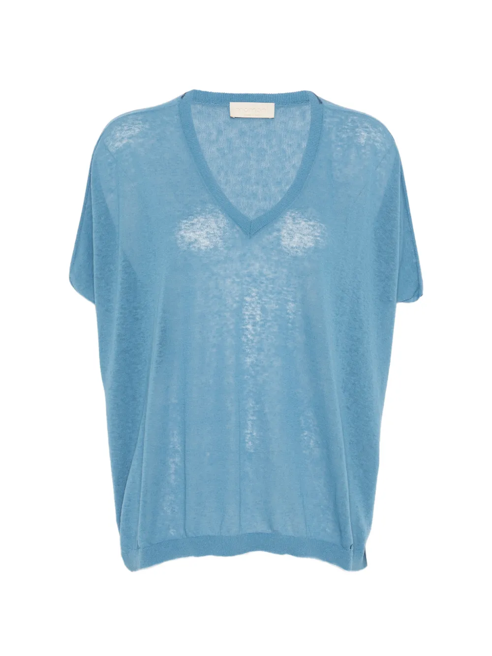 MOMONÌ V-neck fine-knit sweater - Blu
