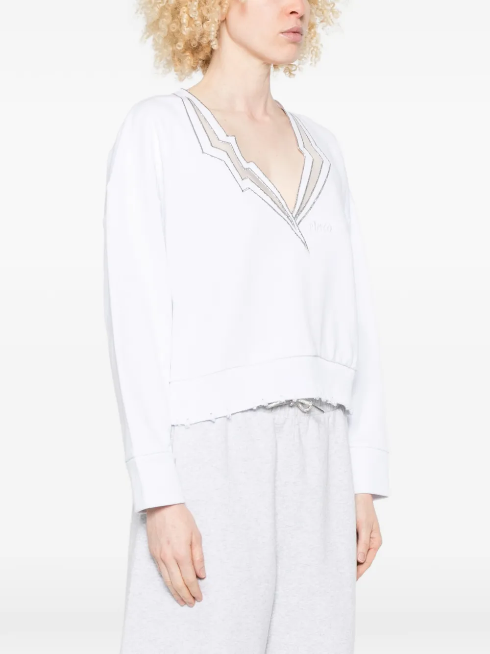  Pinko Jersey Deshilachado - Blanco 
