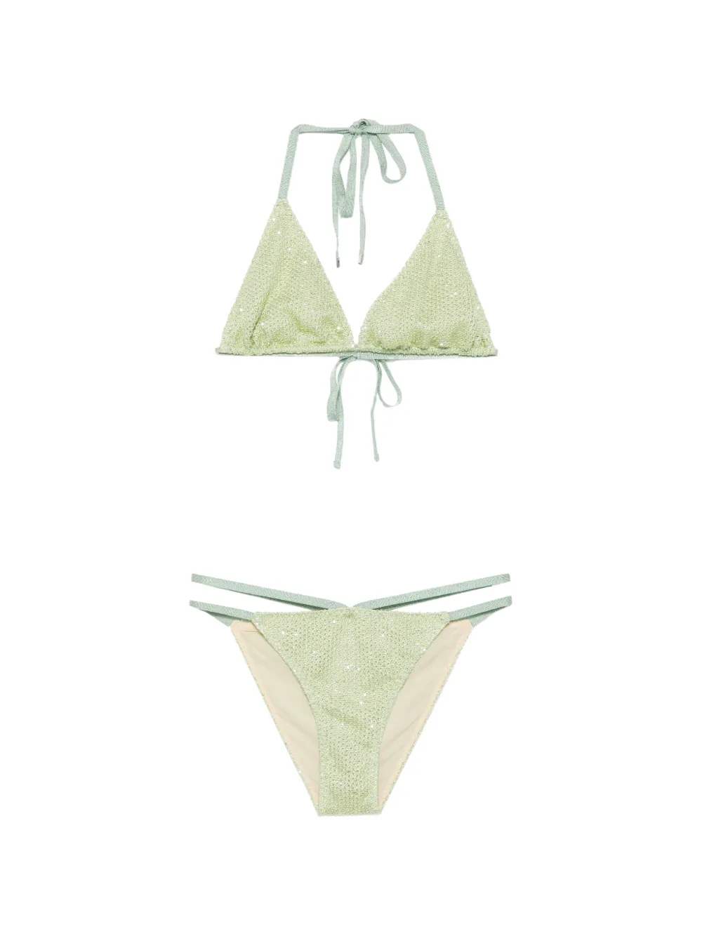 Circus Hotel sequin-embellished bikini - Verde