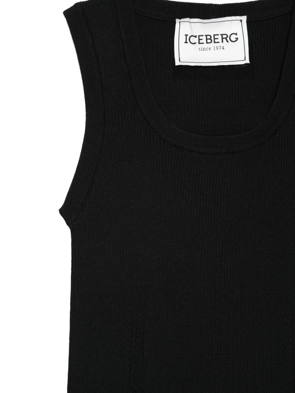 Iceberg Tanktop met diepe ronde hals Zwart