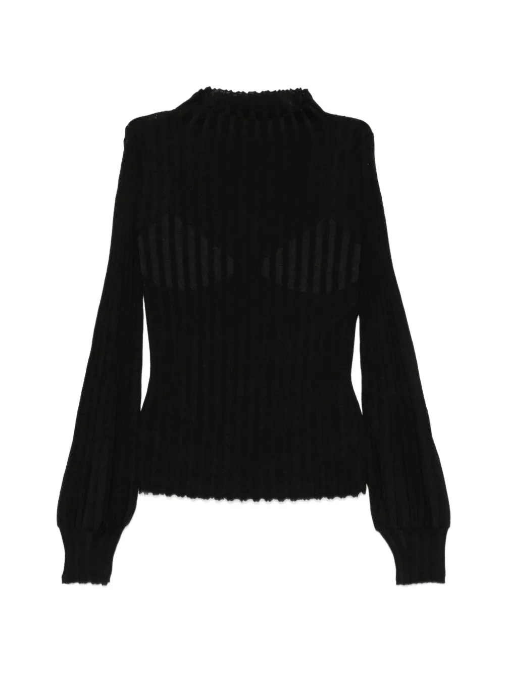 Liviana Conti ribbed balloon-sleeve sweater - Schwarz