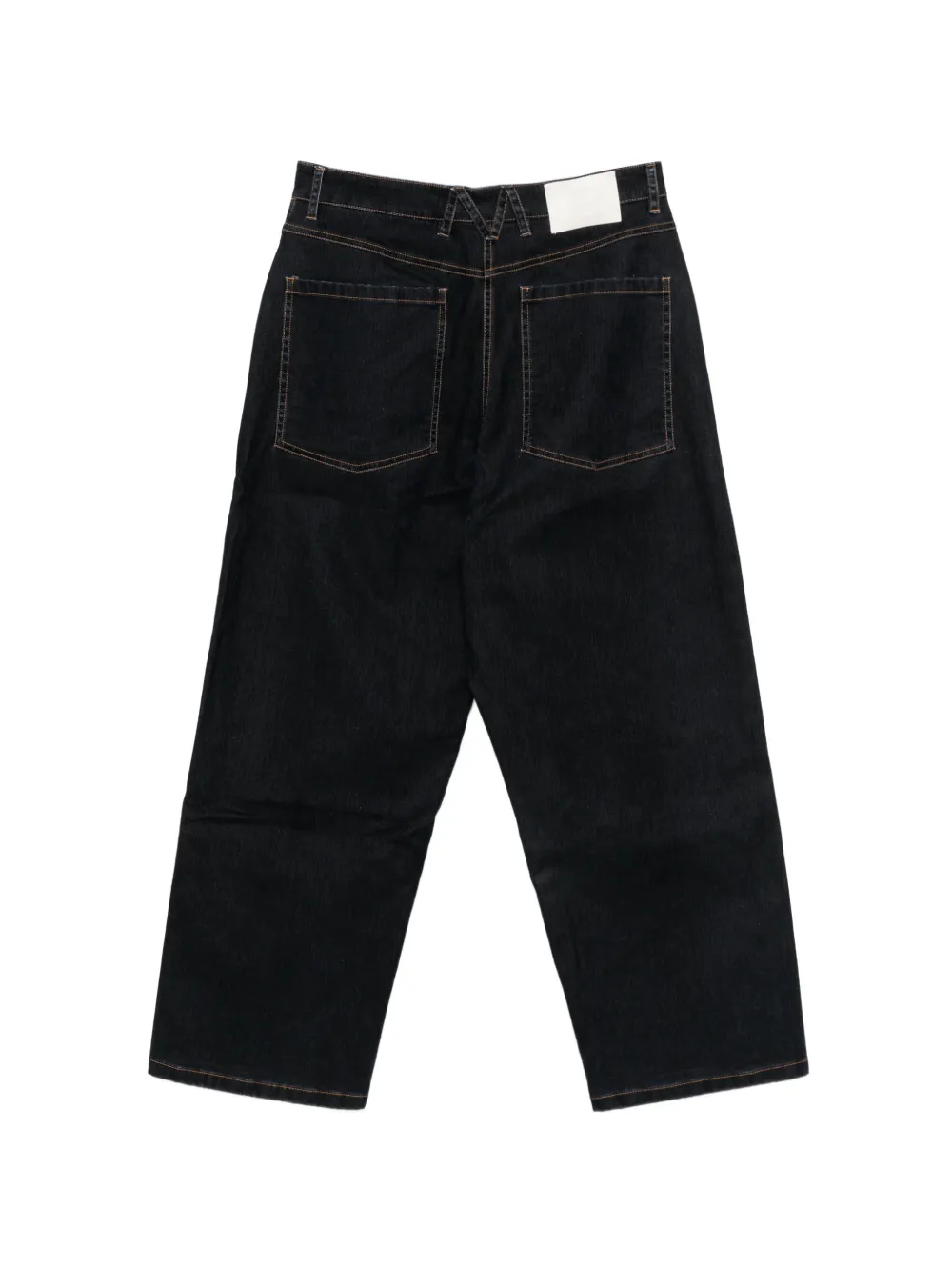 MOMONÌ Jeans met wijde pijpen en contrasterende stiksels Blauw