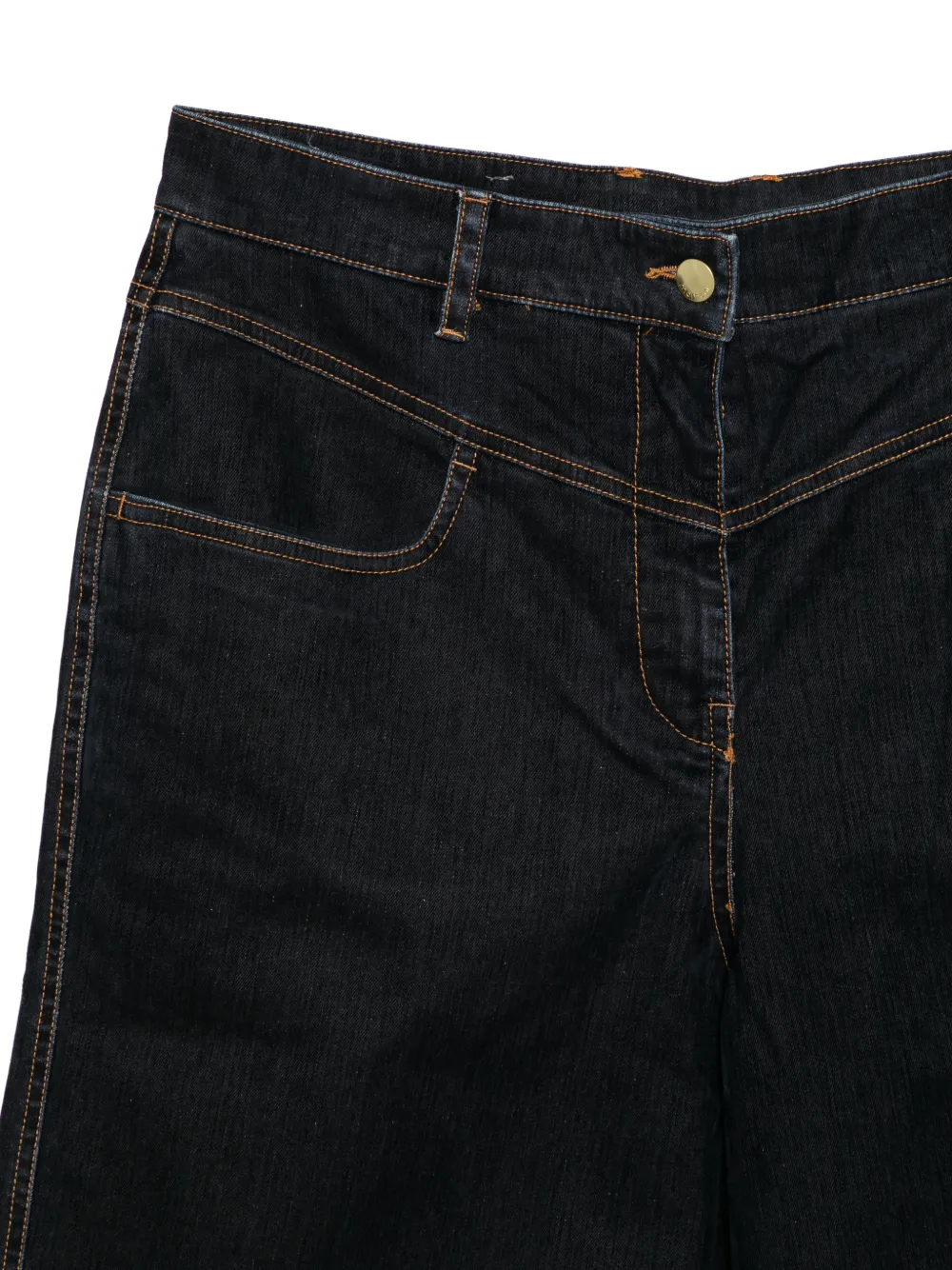 MOMONÌ Jeans met wijde pijpen en contrasterende stiksels Blauw