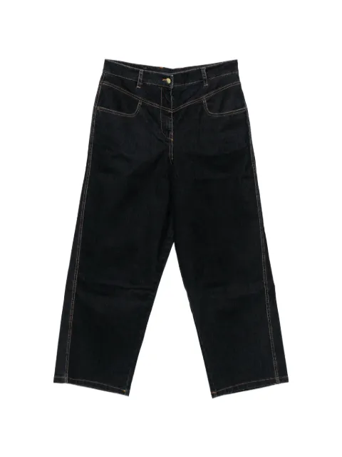MOMONÌ jeans anchos con costuras en contraste