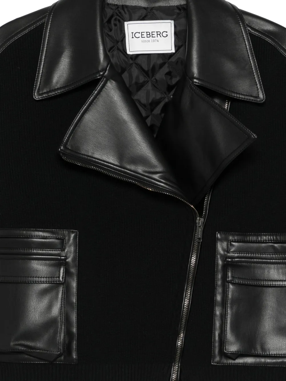  Iceberg Zip-up Biker Jacket - Black 