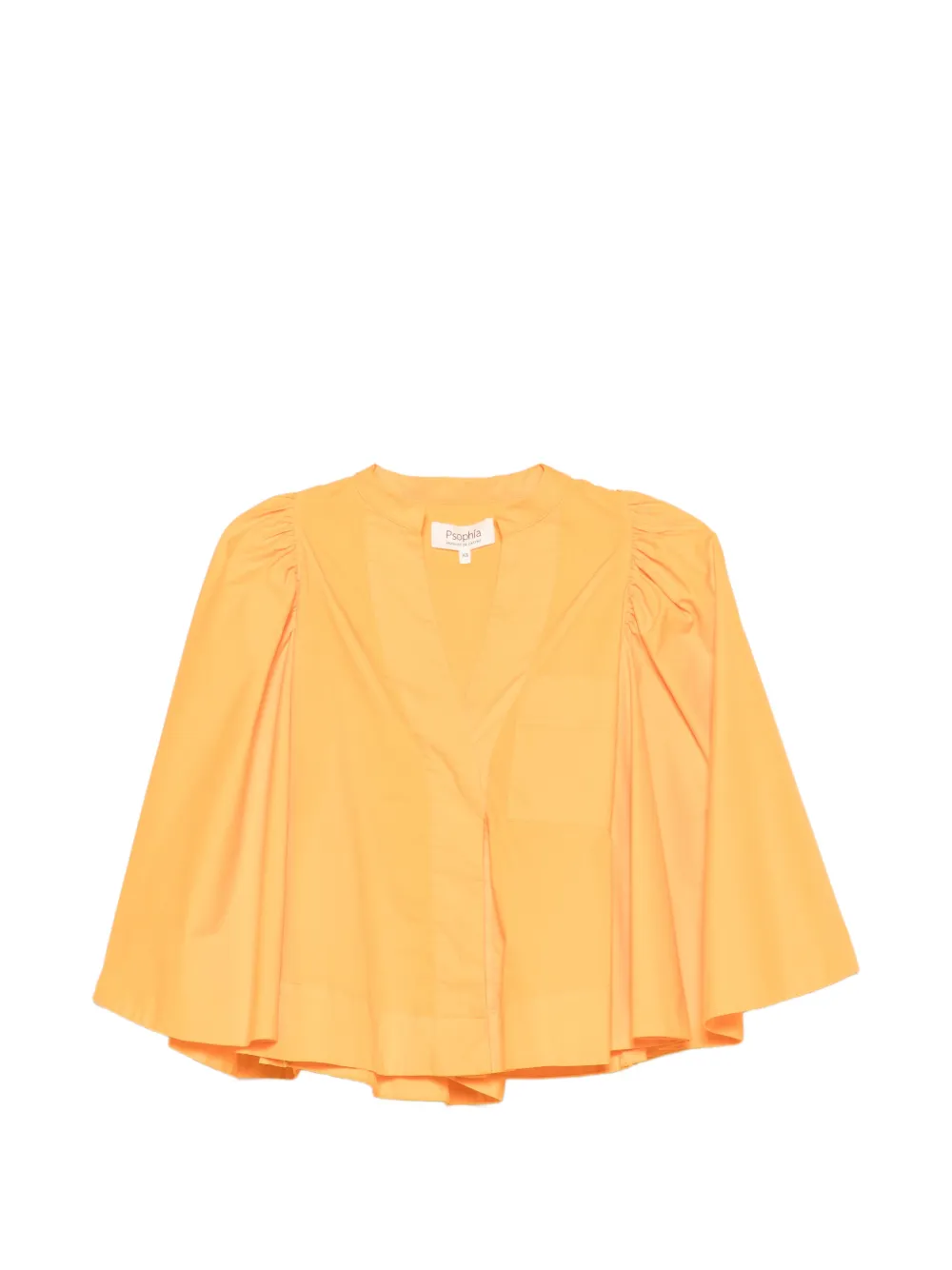 PSOPHIA cape-sleeve V-neck cotton blouse - Arancione