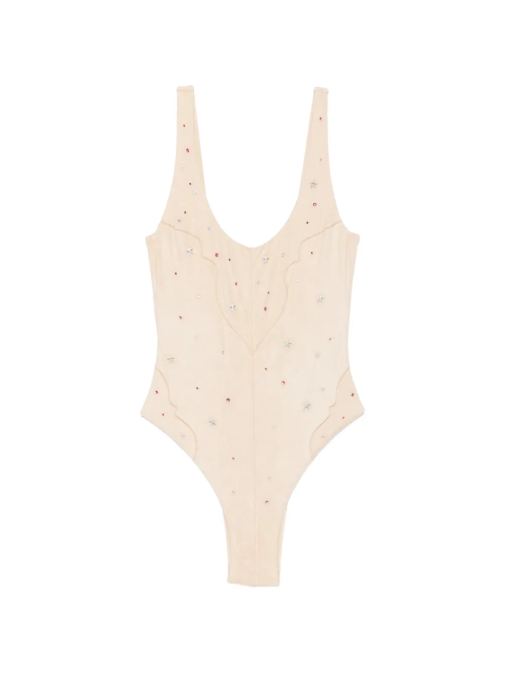 Venuja Crystal-embellished Swimsuit In Neutral