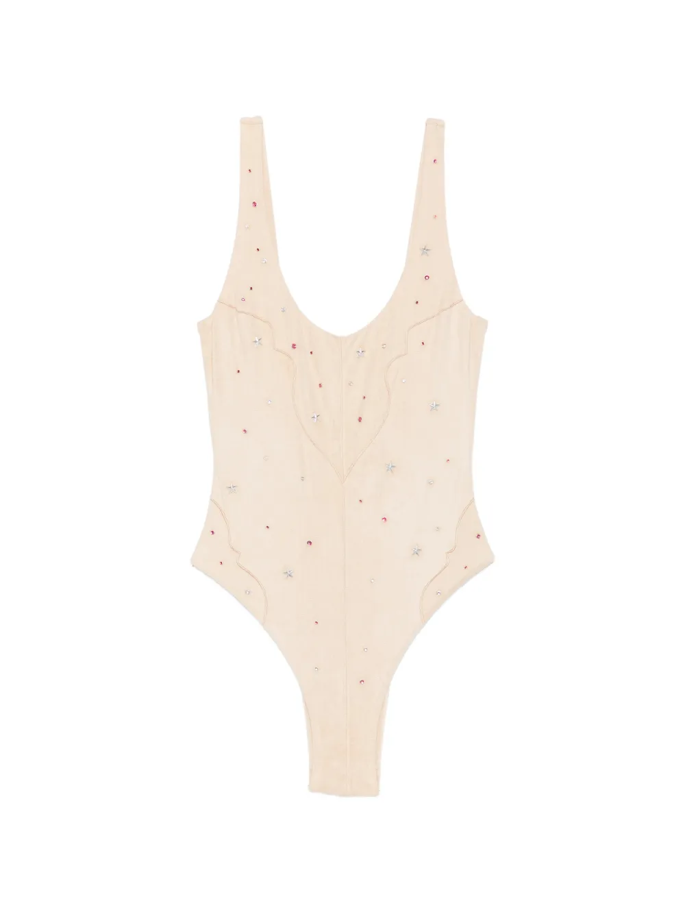 VENUJA crystal-embellished swimsuit - Nude