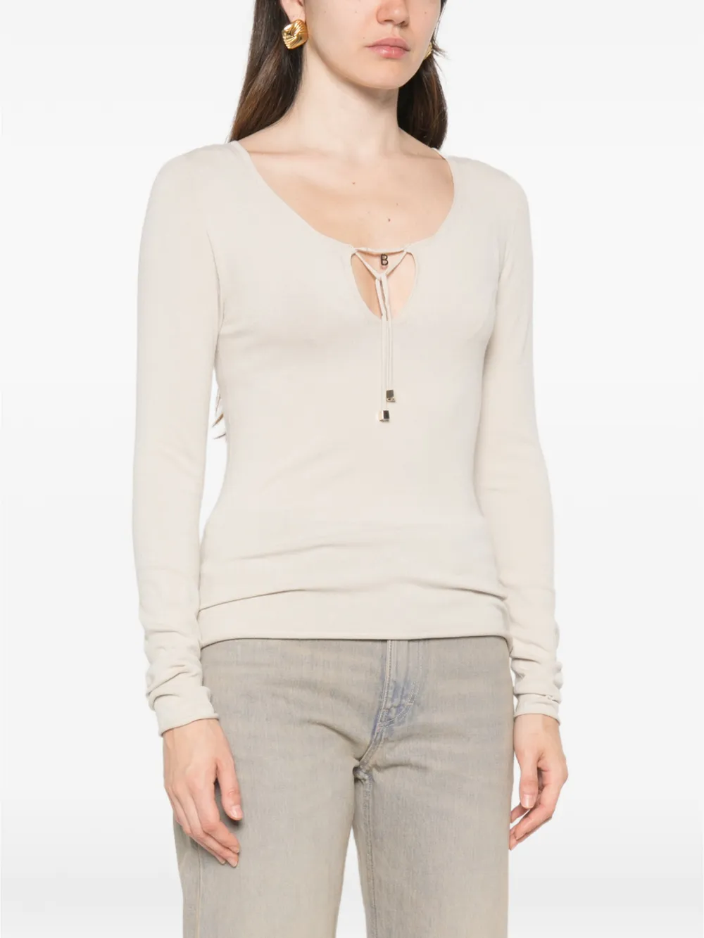 Blugirl T-shirt met V-hals Grijs