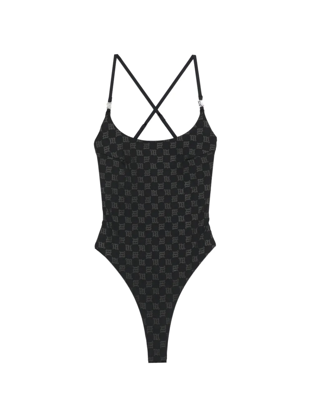 MISBHV monogram-print swimsuit - Nero